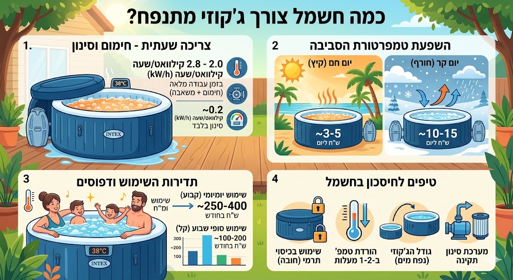כמה חשמל צורך ג'קוזי מתנפח